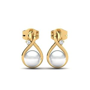 گوشواره طلای 18 عیار زرد جینی